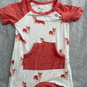 Kyte baby short sleeve corgi romper